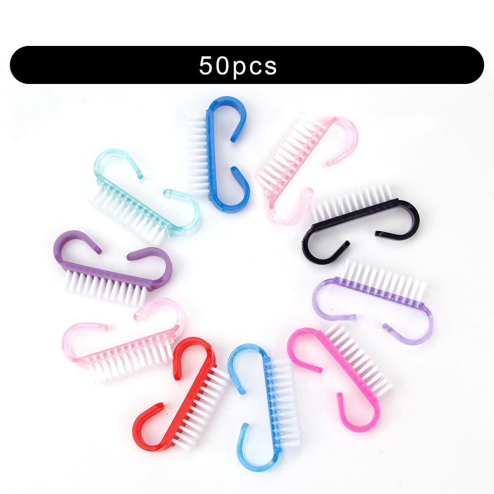Reinigung Nagel Pinsel Nail art UV Gel Entfernen Maniküre Pediküre Werkzeug Kunststoff Finger Pflege Staub Sauber Griff Make-Up Waschen Für Frauen: Grau