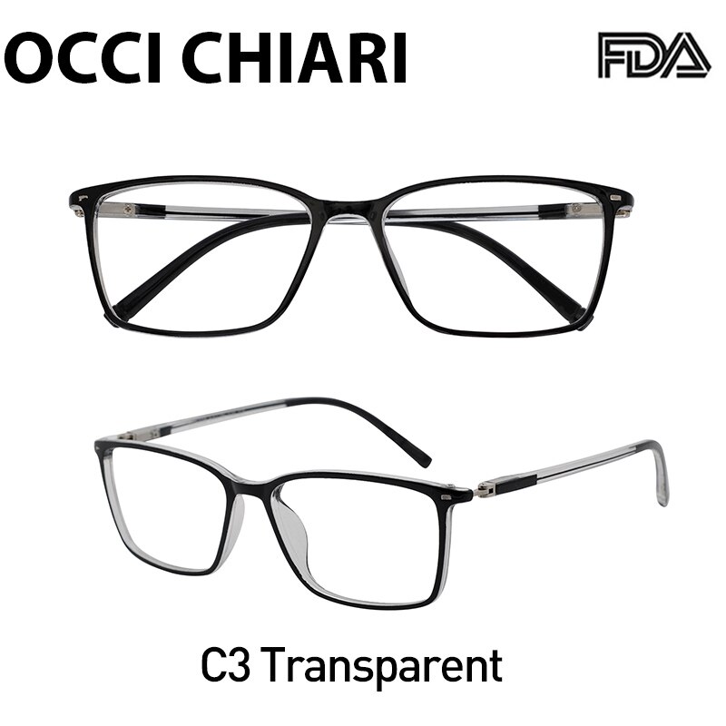 OCCI CHIARI, de luz azul montura de gafas, gafas transparentes, Juegos de ordenador, gafas de protección ocular, marco de prescripción óptica: C3 Transparent