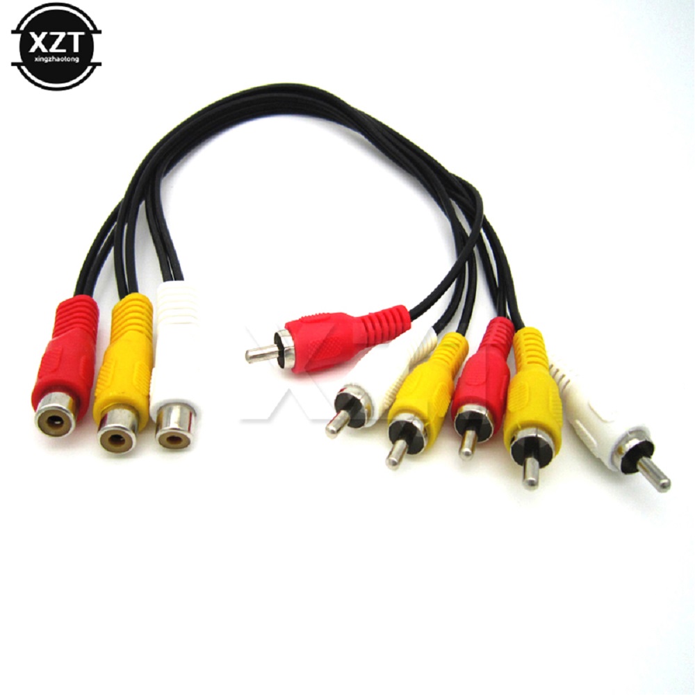 Audio Video Av Adapter Kabel Voor Tv Dvd Speler Video Splitter Voor HD-TV Rca Kabel 6 Rca Naar 3 Rca 9 Rca Mannelijke Vrouwelijke Plug Splitter