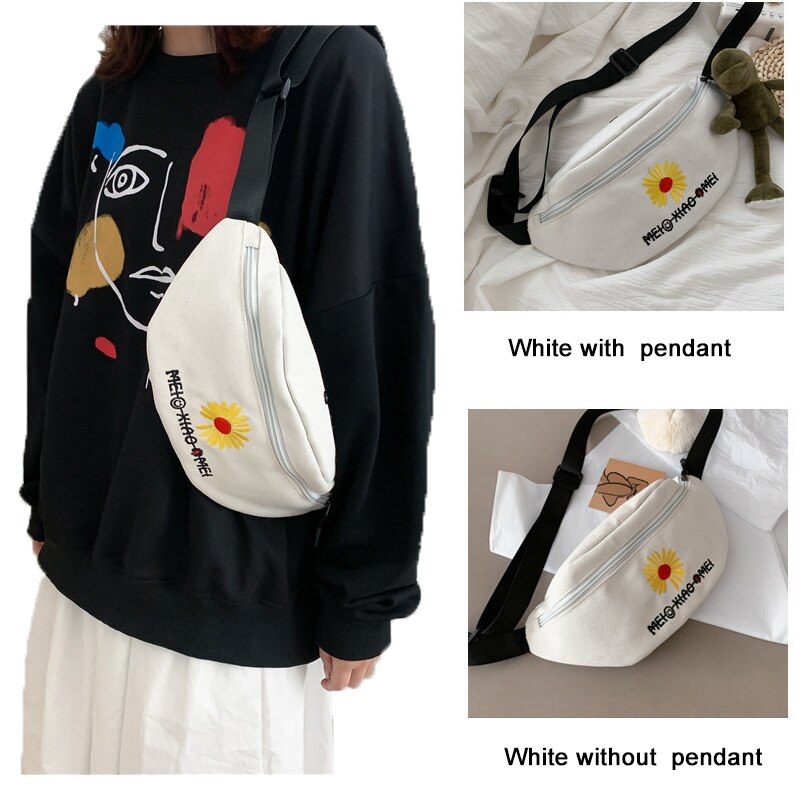 Waist Belt Bag Korea Ins Banana Bags Canvas Usb Bum Bag Pouch Girl Women Ladys Small Fanny Pack Pillow Purse Feni