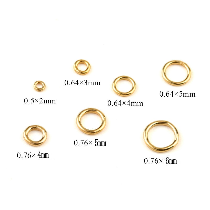 10 Pcs 2/3/4/5/6 Mm 14K Gold Filled Gesloten Jump Rings 14K Gold Filled Split Ringen Voor Sleutelhangers Maken &amp; Armband Sieraden Bevindingen