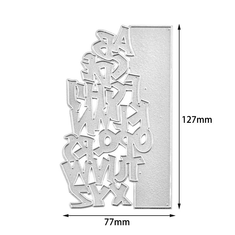 YaMinSanNiO A-Z Brief Sterven 26 Wordart Alfabetten Grens Metalen Stansmessen voor DIY Scrapbooking Craft Card Embossing Sterven Cut