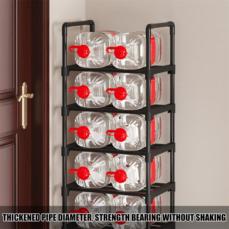 Multi-Layer Simple Shoe Rack Diy Assembled Footwear Living Room Space Saving Shoes Organizer Stand Holder Black Shoecase Shelf