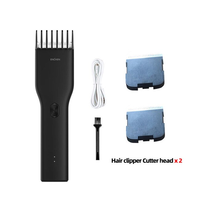 ENCHEN Boost Electric Hair Clippers Men Children Ceramic Cutter Hair Cutting Machine Rechargeable Barber Trimmer: Black Set9