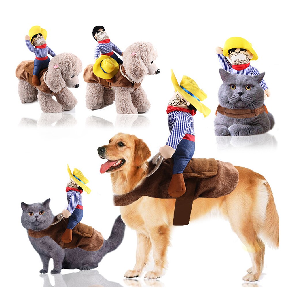 Hundkläder katt tillbehör för husdjur ridutrustning klänning halloween rolig liten medelstor hund trikå kappa kläder rollspel