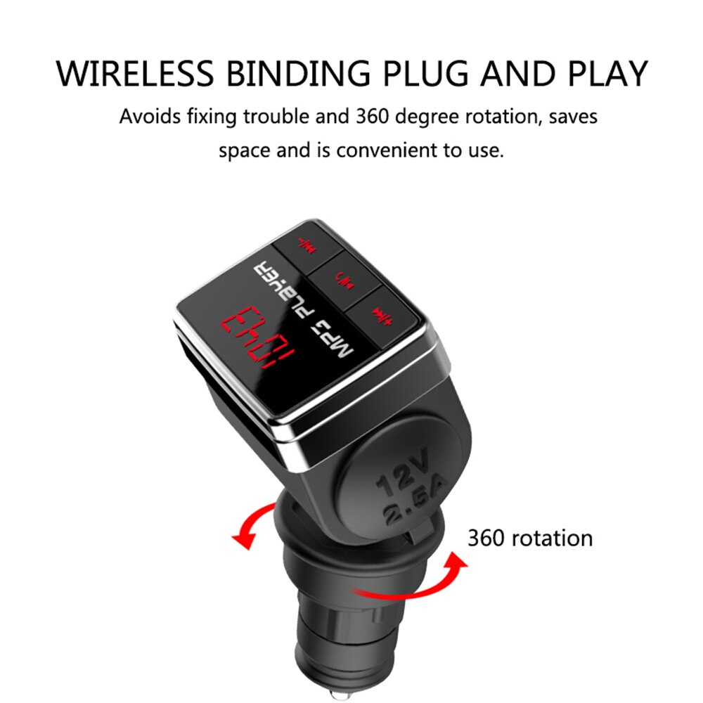 VR robot 5V 3.1A Bluetooth Auto MP3 Audio Speler Draadloze Fm-zender Handsfree Car Kit met Sigarettenaansteker