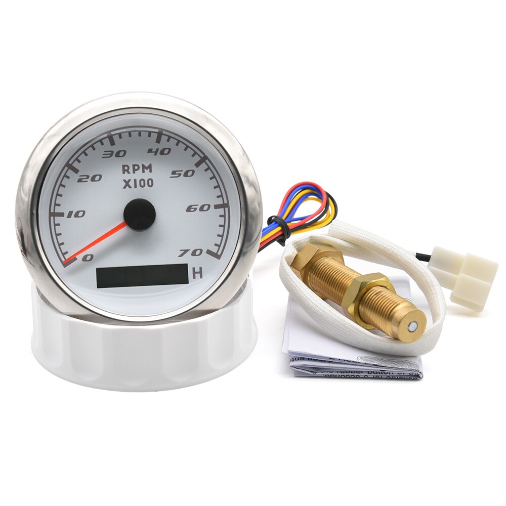 85mm contagiri per barche per auto contagiri marino con contaore LCD 3000 4000 6000 7000 8000 RPM contagiri per barche Toerenteller