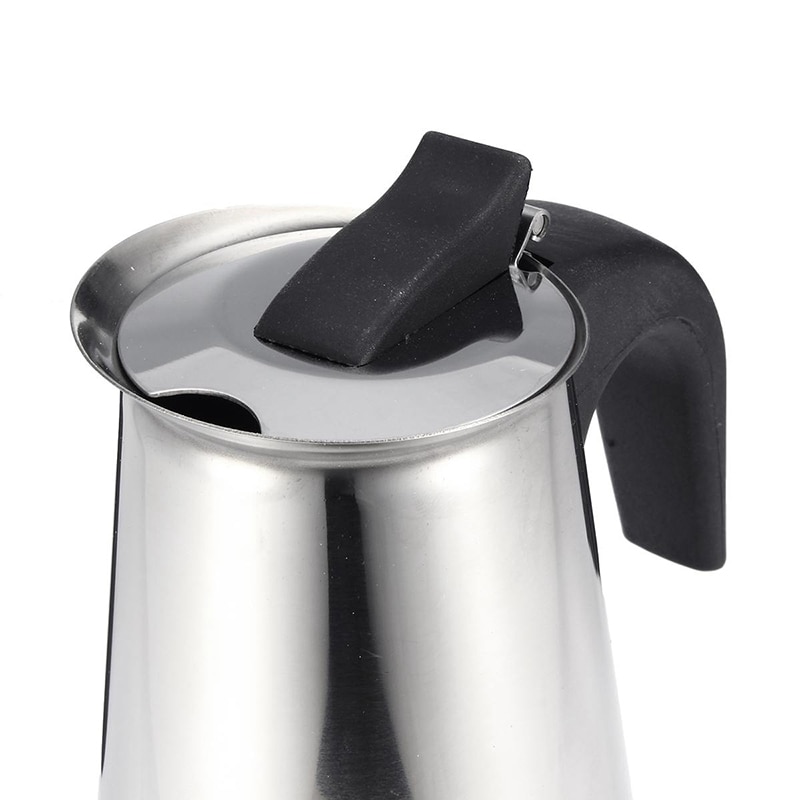 200ml bærbare espressomaskiner moka pot rustfrit stål med elektrisk komfur filter percolator kaffe brygger kedel pot kit