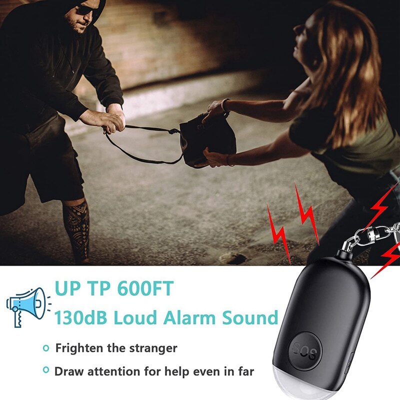 -3 Pcs Safe Sound Personal Alarm,130DB Keychain Alarm Security Alarm With Mini Emergency LED Light For Women Kids Elderly