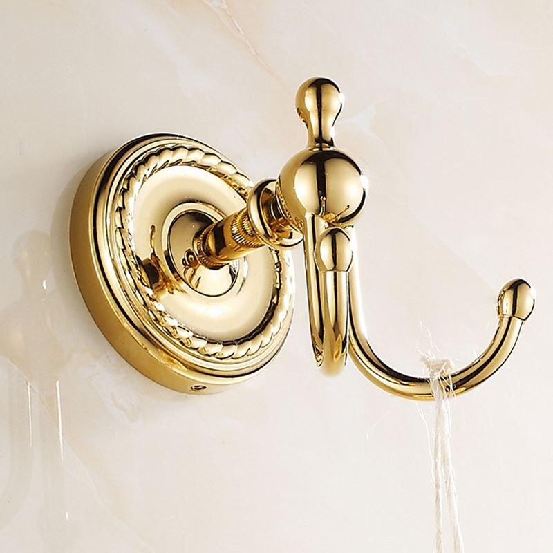 Robe Hooks golden/Antique Brass Coat Hook Clothes Towel Hangers Storage Door Hook Wall Bathroom Accessories Black Bath Rack