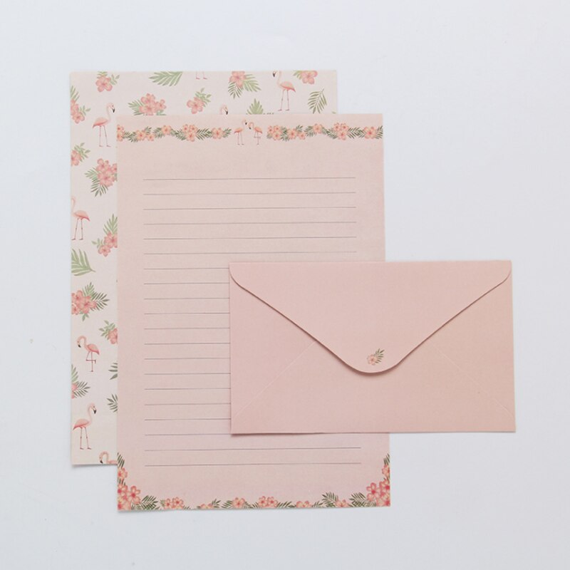 3 Envelope+6 Paper Letter Kawaii Flower Animal Letterhead Stationery School Office Supplies Children Envelope Wedding: Burgundy
