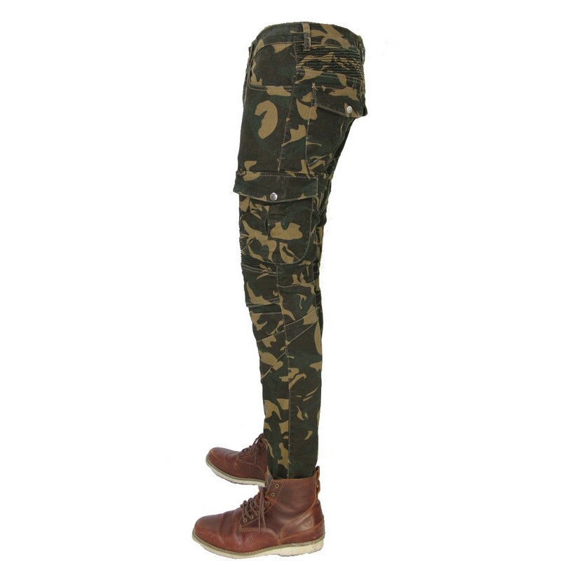 Motorcykel ridebukser volero camouflage beskyttende jeans lokomotiv ridder dagligt løse lige bukser camo farve