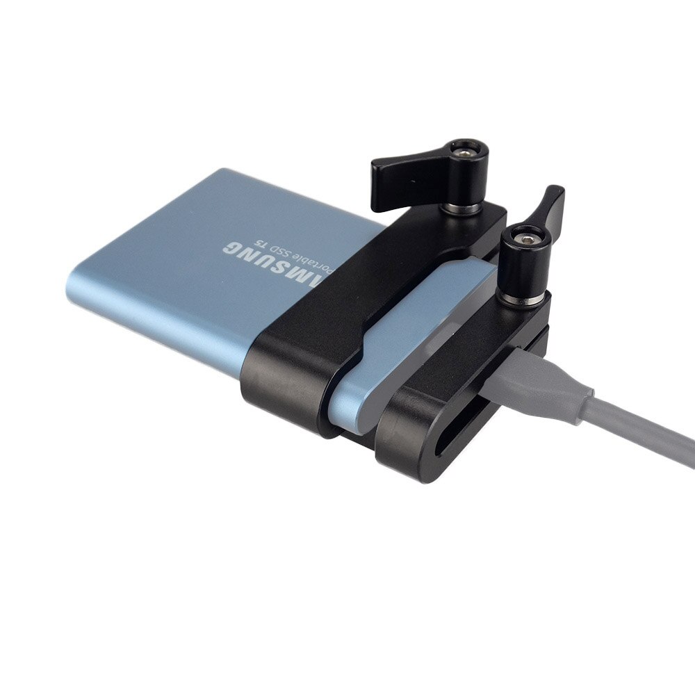 MAGICRIG Carta Morsetto di Montaggio per Samsung T5 SSD con USB-C Morsetto del Cavo Compatibile con MAGICRIG Gabbia Fotocamera per BMPCC 4K telecamera