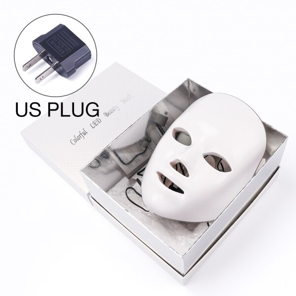 Led Facial Mask 7 Colors Light Photon Therapy Mask Skin Rejuvenation Brightening Skin Shrink Pores Device: LED Mask US