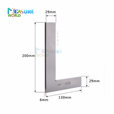 90 Degree Flat Edge Square Carpenter Square Bladed Try Square Angle Square L-shaped Carpenter's Ruler Marking Gauge Carpenter: 200x130 Square 90DEG