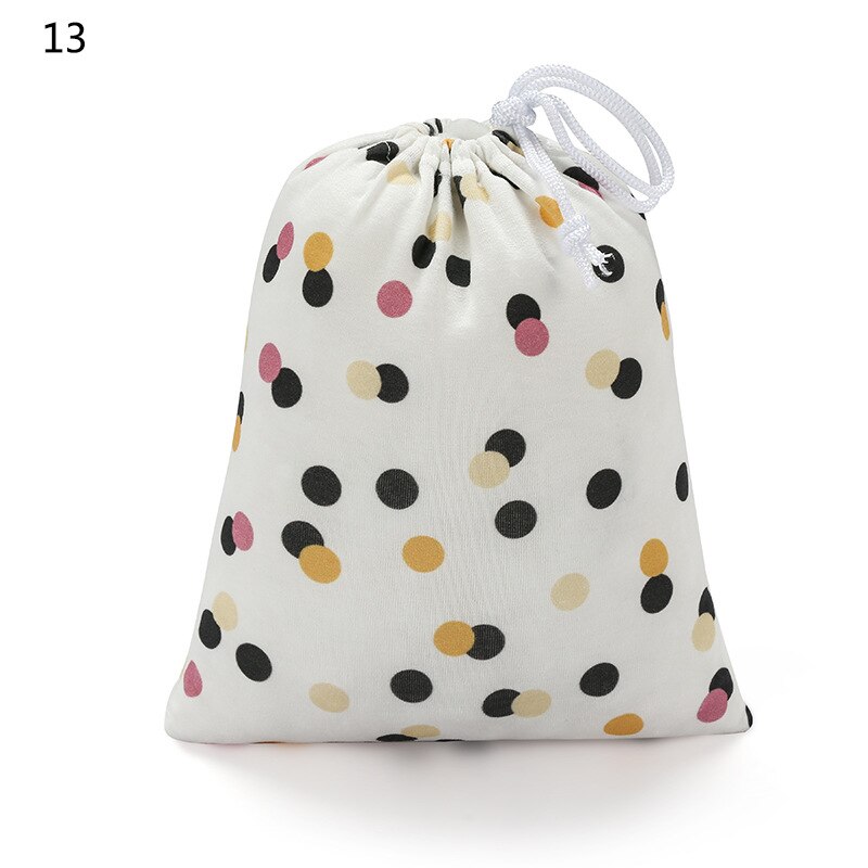 Colorful Dot Cloth Bag Breast-Feeding Cloth Bags for Nursing Towels Cotton Printed Cloth Bag Drawstring Cloth Storage Bag: Default Title