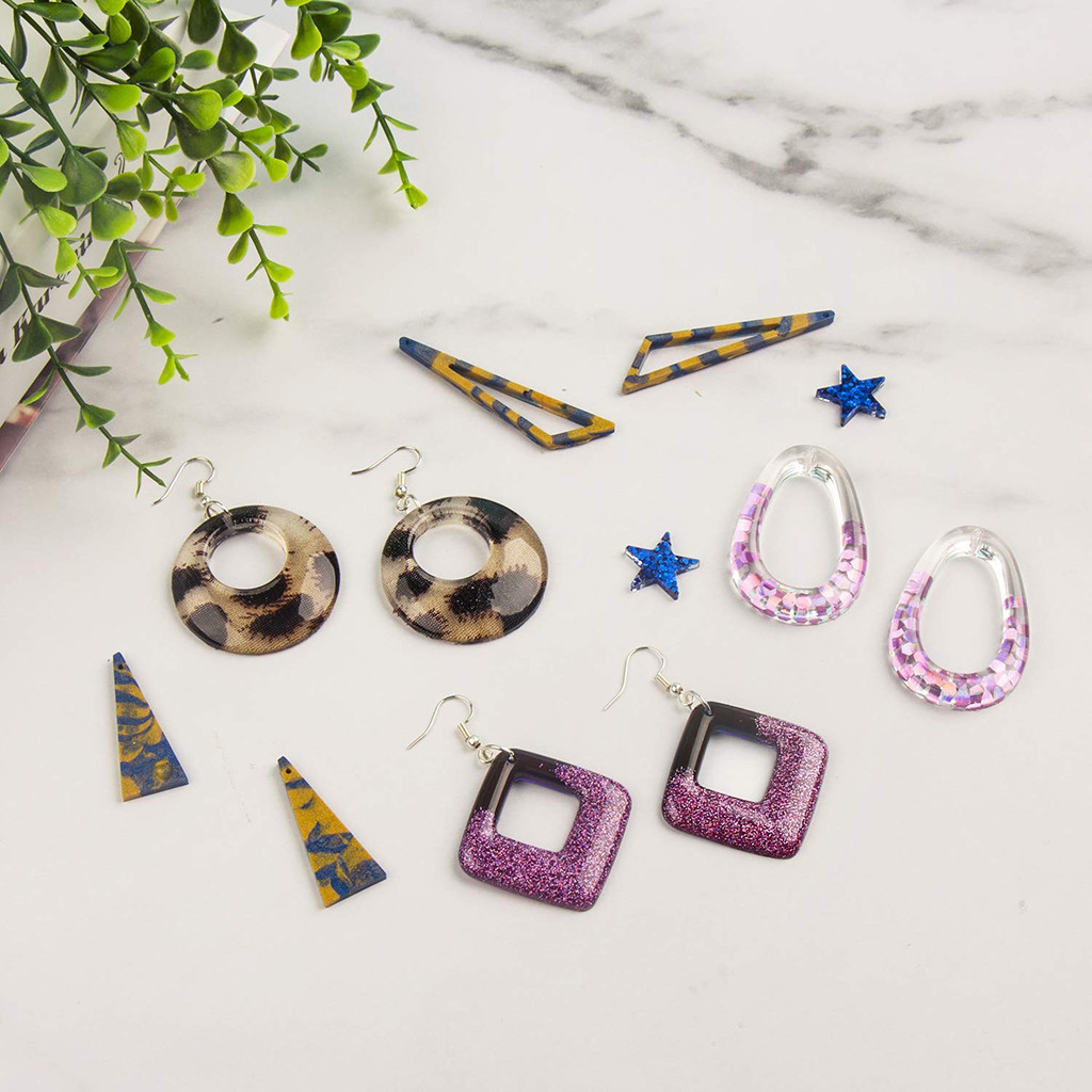 68 Pcs DIY Bracelet Pendant Jewelry Casting Molds, Silicone Resin Jewelry Molds Set DIY Making Tool Crafting Pendant Earrings