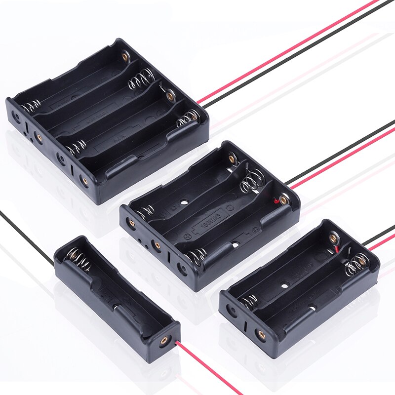 DIY 18650 Battery Storage Box 1X 2X 3X 4X Slot Power Bank Cases Batteries Clip Holder Container With Wire Lead Pin Z2