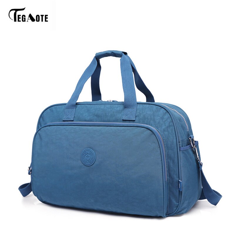 TEGAOTE herren Wasserdichte Frauen Reisetasche Große Kapazität Reise Tasche Frauen Nylon Gepäck Reise Duffle Handtaschen unisex 283: licht blau