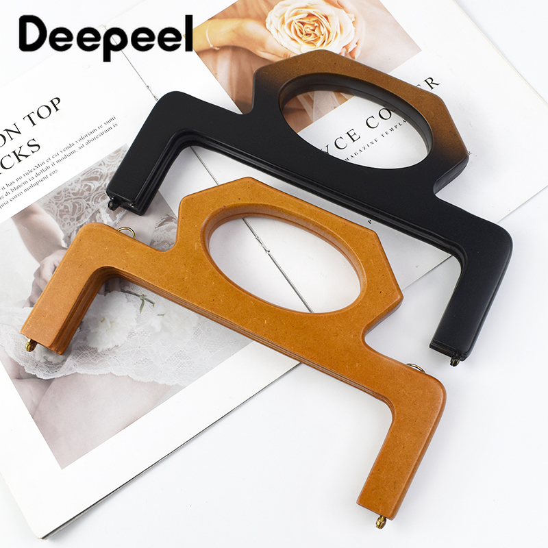 1/2 Stuks 25*15 Cm Mode Houten Tas Handvat Portemonnee Frame Kus Sluiting Diy Handgemaakte Sluiting Naaien beugels Vrouwen Handtas Accessoires