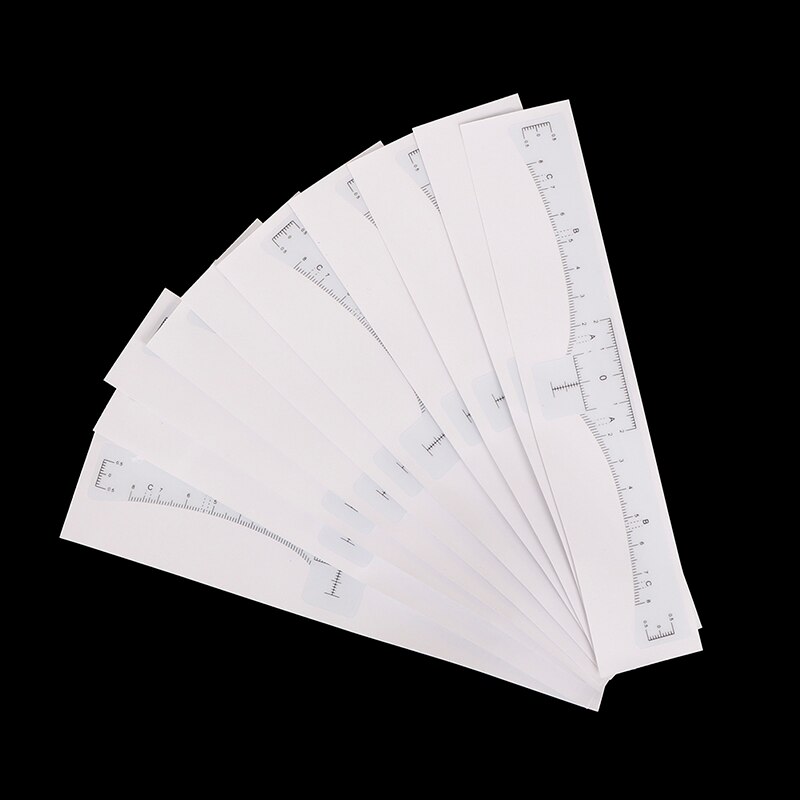 10Pcs Eyebrow Ruler Sticker Grooming Stencil Shaper Ruler Measure Tool Eye Brow Drawing Guide Card Brow Template DIY Make up