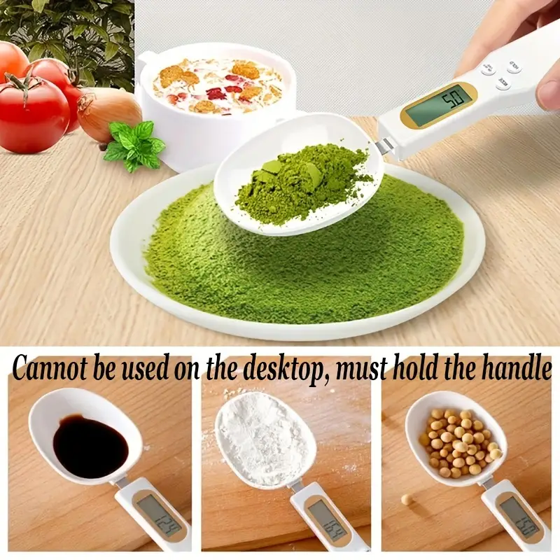 Báscula Digital de cocina, Mini cuchara, báscula electrónica LCD para alimentos, herramienta de cocina de medición de peso de 0,1-500g para hornear café con leche