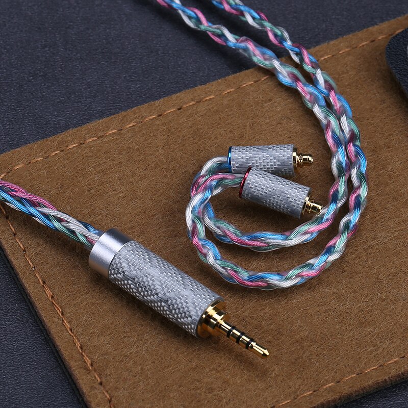OPENHEART Cable de aleación de cobre y plata de 8 núcleos Multicolor 0,78 2 pines MMCX 3,5/2,5/4,4mm equilibrio auriculares Cable de actualización de auriculares: Caqui