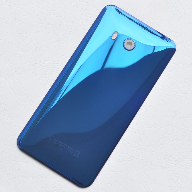 Binyeae novo original de vidro habitação traseira para htc u11 bateria volta capa habitação com lente da câmera + logotipo