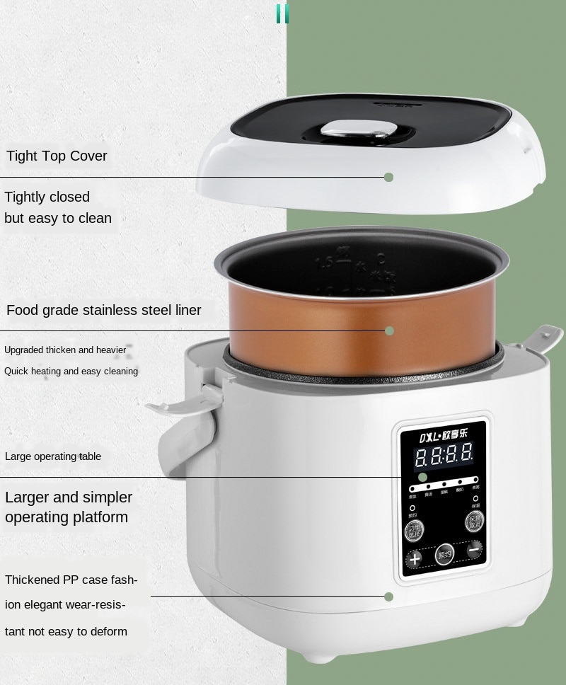 3L 220V Electric Cooker Household Smart Mini Reservation Small Single Cook Congee Rice Cooker
