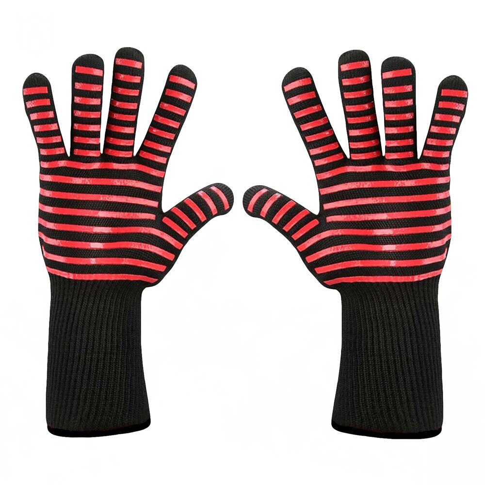 40@ Bbq Grilling Cooking Gloves Extreme Heat Resistant Oven Welding Gloves Kitchen Barbecue Glove