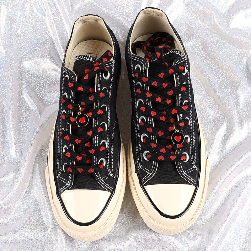Nuevos cordones planos de corazón de amor para zapatillas de deporte para hombre y mujer adecuados para AJ/AF1 cordones de lona altos cordones deportivos para zapatos