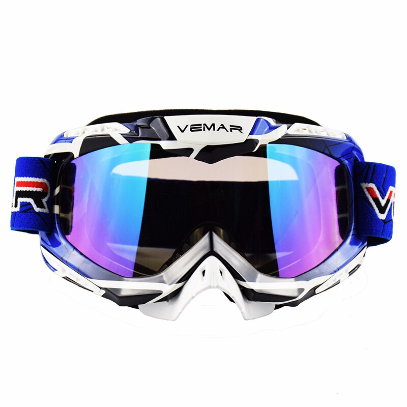 Vemar motocross briller atv mtb offroad hjelm briller snowboard ski sport gafas utendørs langrenn vindtette ridebriller: Modell 3- blå