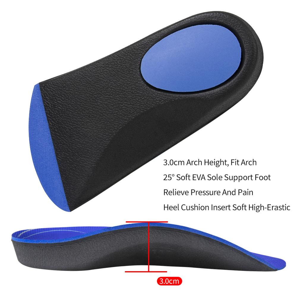 3ANGNI 3/4 Arch Support Orthotic Plantar Fasciitis Insoles Men Woman Inserts Orthopedic Shoes Insoles For Flat Feet Heel Pain
