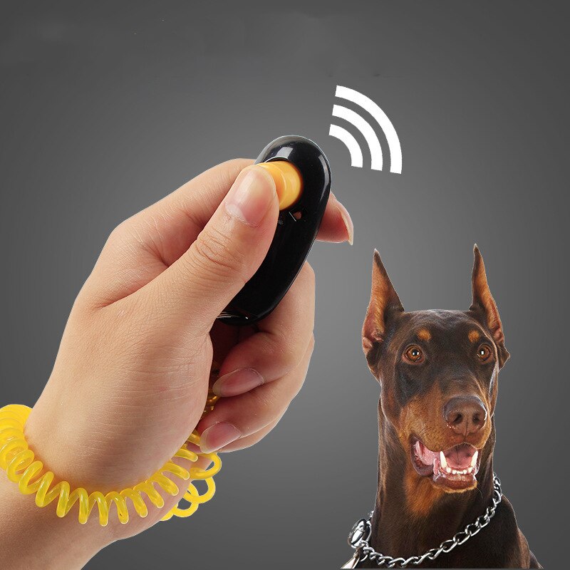 1Pc Pets Cat Dog Training Clicker Adjustable Wrist Strap Cat Dog Plastic Click Trainer Aid To Sound Key Chain Clicker