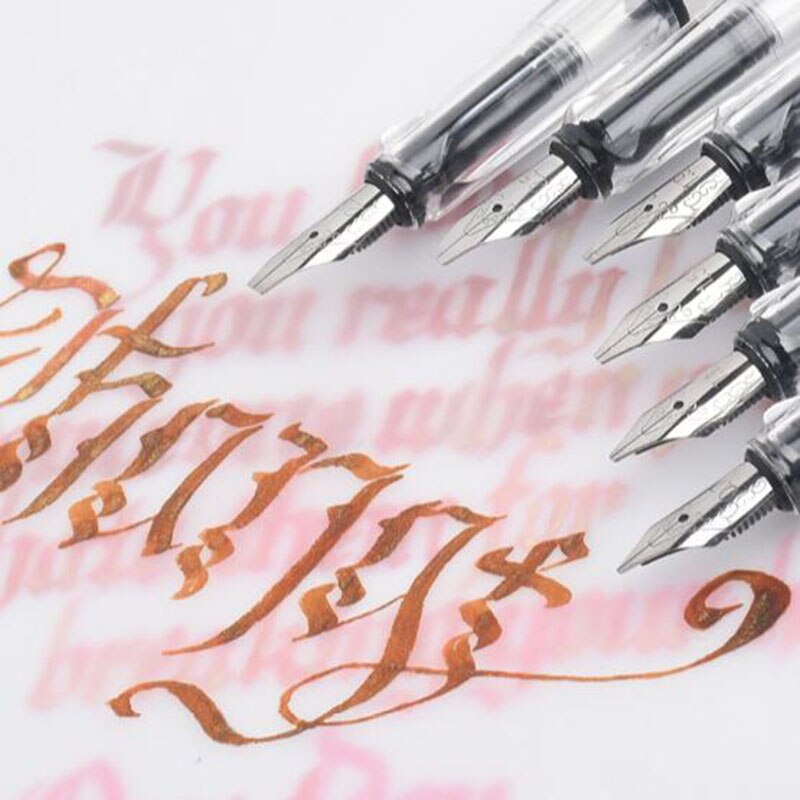 Stylo parallèle, style gothique, calligraphie anglaise, stylo tibétain, avec pôle Transparent, style Art à tête plate