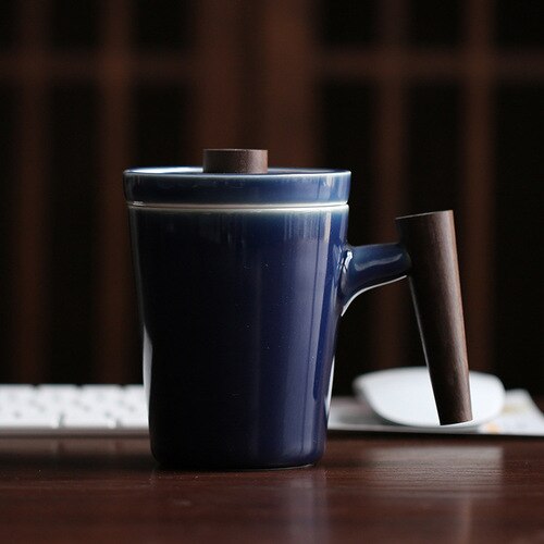 Koffie Blauw Grote Thee Mokken Keramische Bulk Eco Vriendelijke Reizen Mok Paar Creatieve Tazas De Cafe Herbruikbare Cup Met deksel EA60MK: Style 2