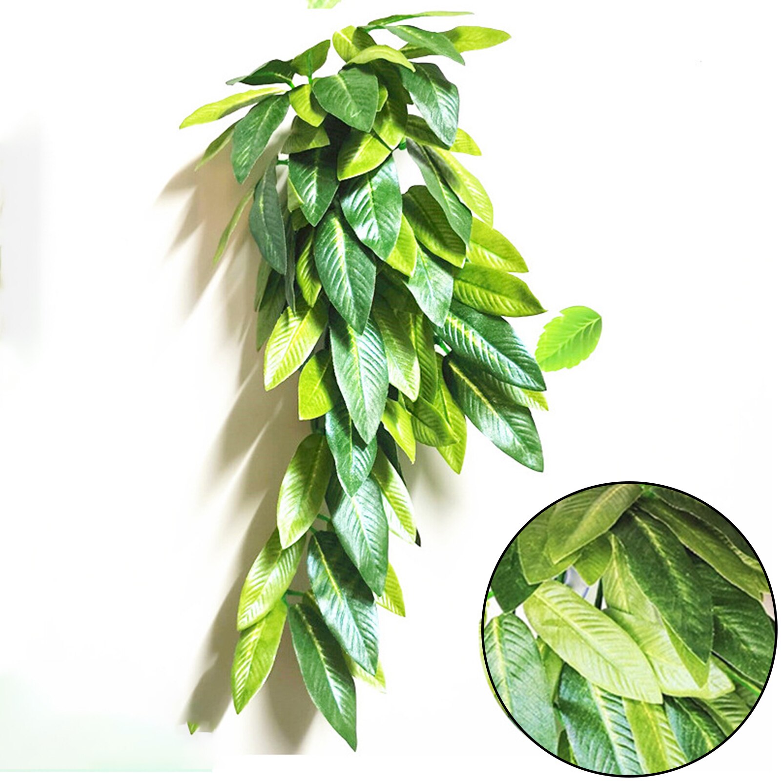 2Pcs 30CM Apple Leaf And Willow Leaf Simulation Aquatic Plant Lizards Reptile Terrarium Aquarium Fish Tank Landscaping