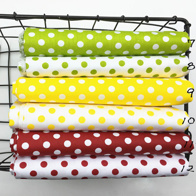 160 cm * 50 cm katoenen doek GROEN GEEL KASTANJEBRUIN polka dot 0.8 cm stoffen voor DIY beddengoed handwerk tafelkleed quilten patchwork craft