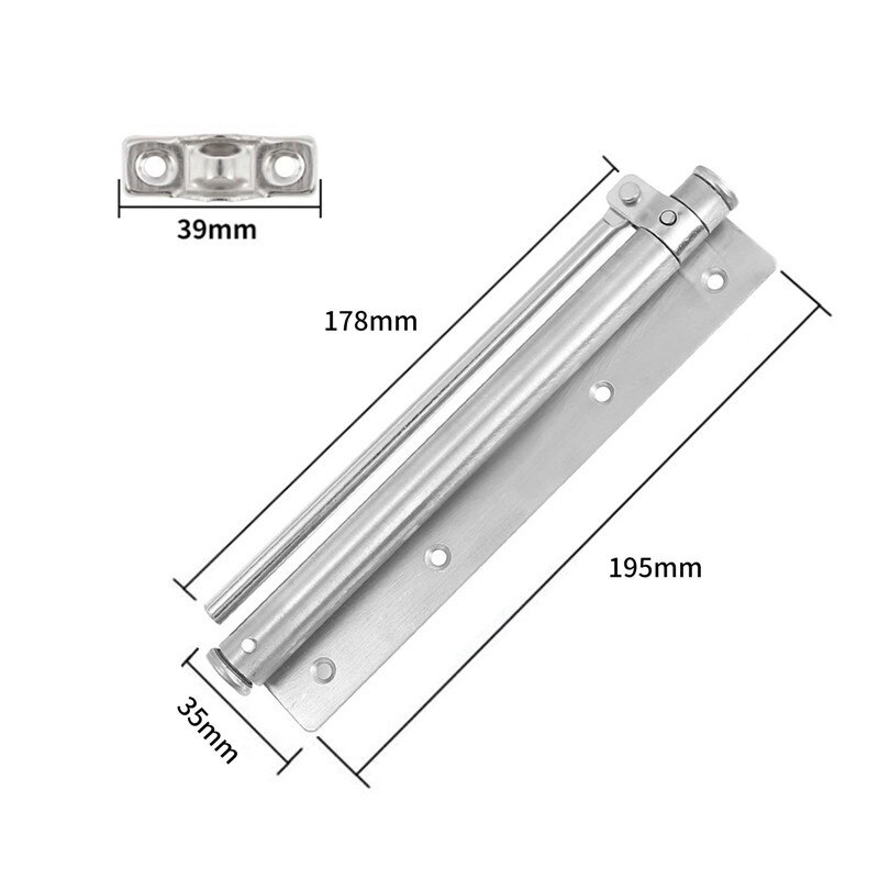 Adjustable Door Automatic Closer Aluminum Alloy Automatic Door Spring Silver Tone Intensity, Suitable for Fire Door 40 Kg