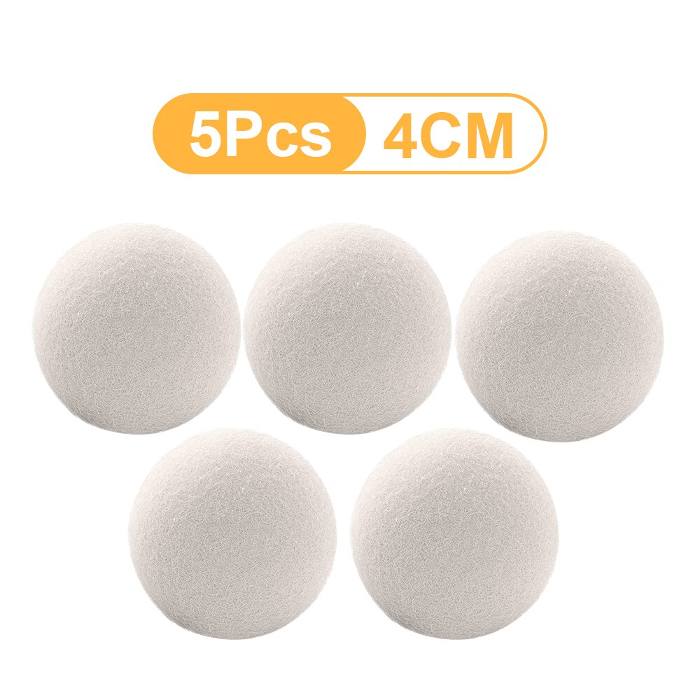 Herbruikbare Wol Droger Ballen Natuurlijke Stof Wasserij Bal 3/4/5Cm Thuis Wassen Ballen Wasmachine Accessoires wasdroger Tool: 5 Pcs 4cm