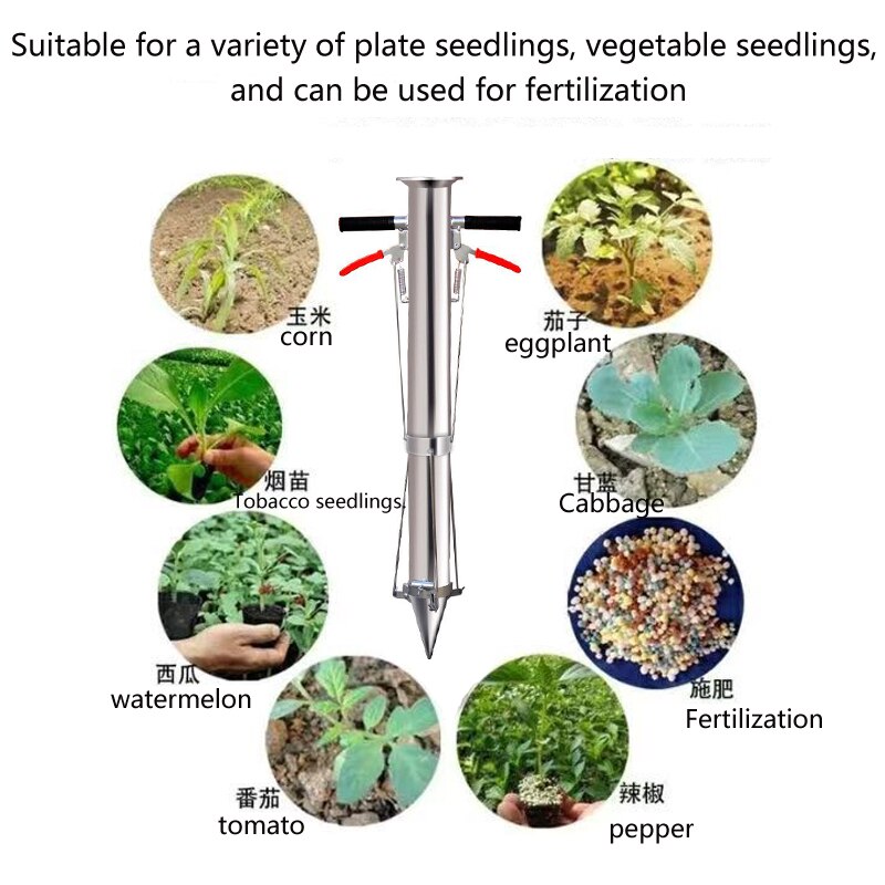 Frøplante transplanter vegetabilsk ung plante manuel rustfrit stål plantning haveredskaber