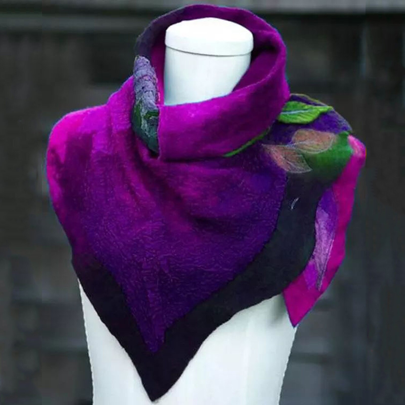 Beschermende sjaal voor buiten, warme sjaal voor dames, casual warme sjaal met print, vierkante sjaal met kwastjes, wikkelsjaal, reissjaal  #t2g: Paars 