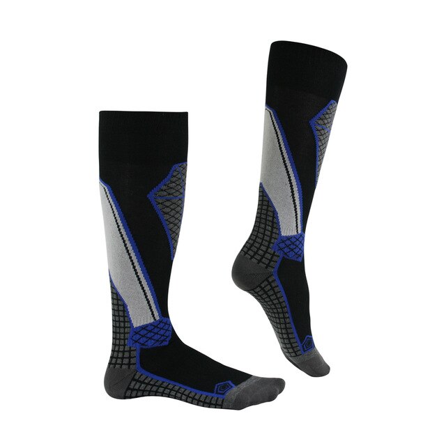 Männer Frauen Winter Warm Thermische Ski Socken Dicke Sport Snowboard Radfahren Skifahren Fußball Socken Thermosocks Beinlinge socke: Black blue / L 45-47