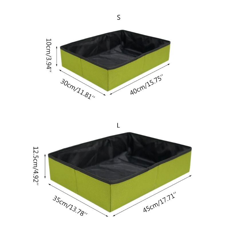 Cat Collapsible Litter Box Waterproof Pet Litter Pan Toilet Portable for Travel Light Weight Foldable Kitten Litter Box