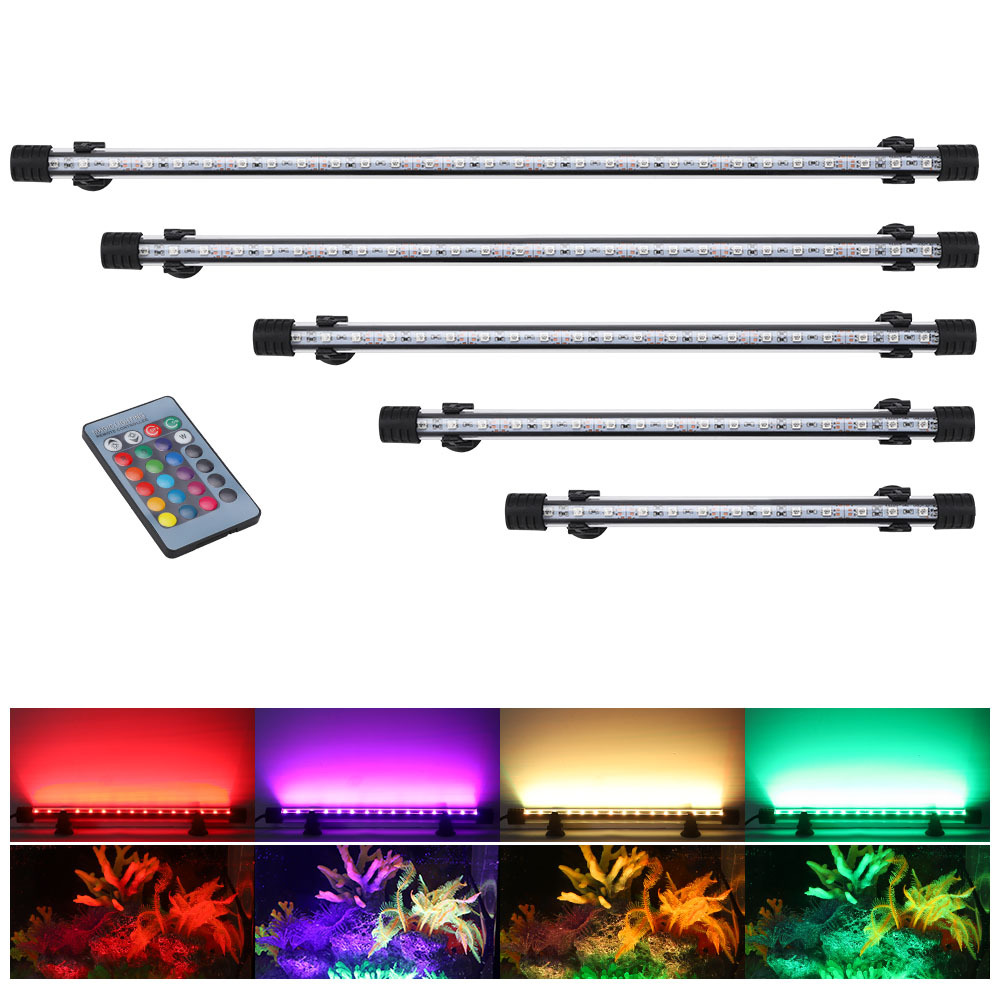 Rgb Aquarium Licht 18-57Cm Afstandsbediening Duiken Lamp Kleurrijke Lamp 90-260V Lamp Voor Planten aquarium Essentiële Amfibische Gebruik