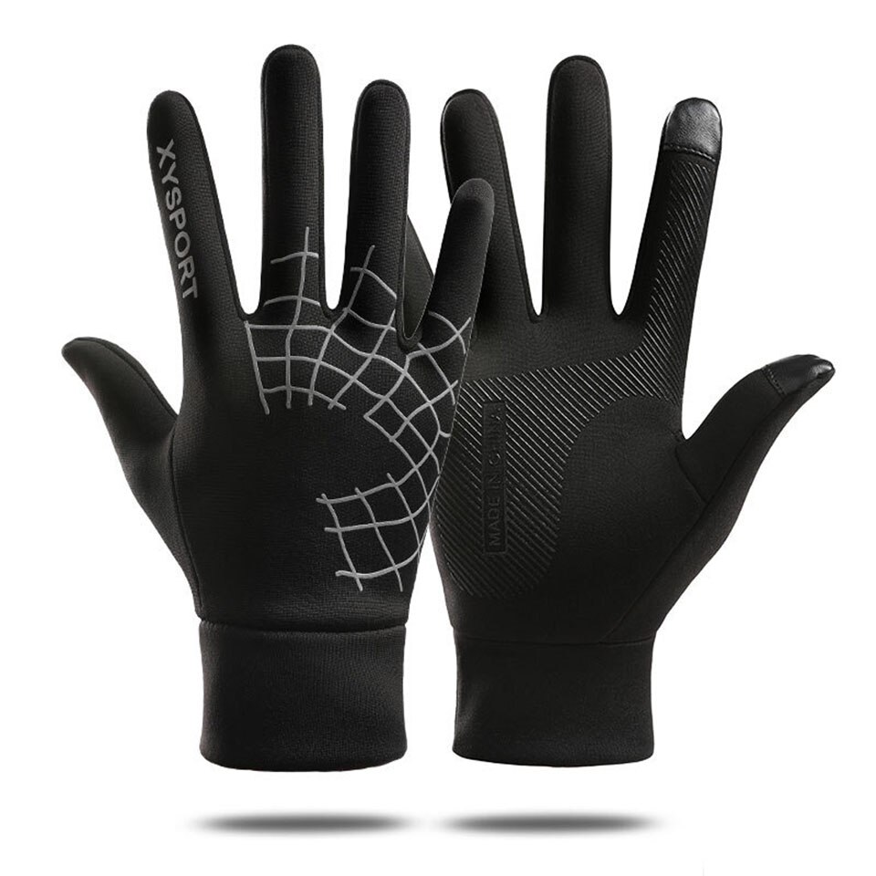 Guantes para moto bicicleta de dedo completo guantes con pantalla táctil para conducción al aire libre/pesca/senderismo/esquí mujeres hombres guantes: 0605B Black