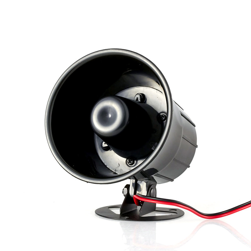 Stil 12v 110db høj decibel sort kabelforbundet tyverialarm lydhorn højttaler hjemmekontor sikkerhed offentlig udsendelse: Default Title