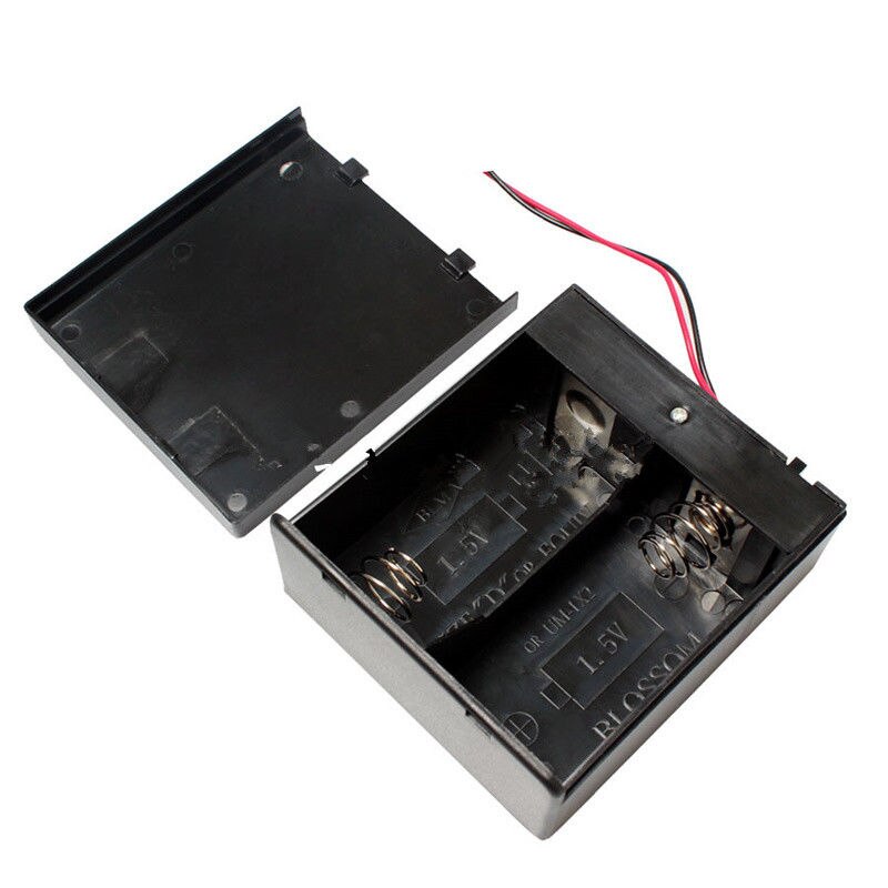 1Pcs For2 Slots D Formaat Batterij Houder Met Brons Pins Batterij Opbergdoos