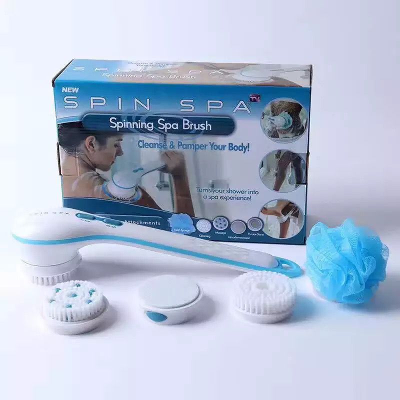 TV Spin Spa Multi-functional Long Handle Back Rub Bath Waterproof Electric Massage Bath Brush Bath Brushes: Default Title