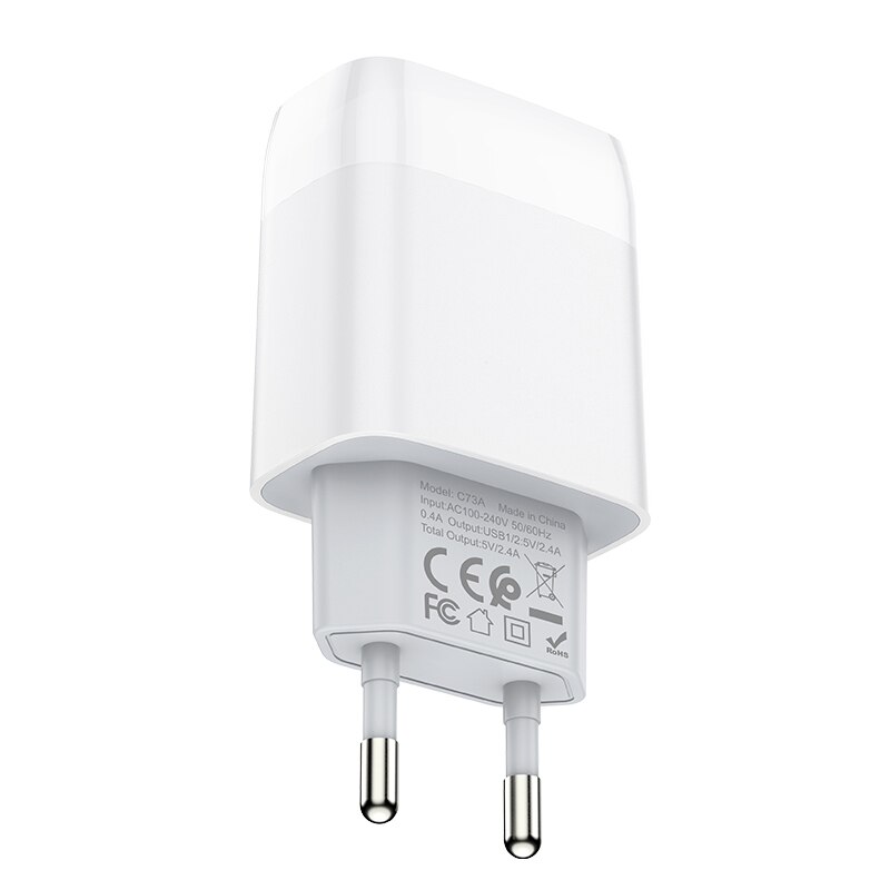 HOCO Dual USB Ladegerät Ladegerät 5V 2,4 A Eu-stecker Tragbare für iPhone 11 Pro Samsung Xiaomi redmi hinweis 8 Lade Doppel Adapter